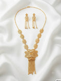 Unique Style Gold Plated Long Mala With Earrings