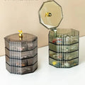 Rotating Jewelry Storage Box with Cover – Round Makeup & Accessories Organizer