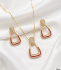 Zircon 2 Pieces Chain Locket With Tops Elegant Jewelry Set