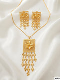 Gold Plated Long Mala With Earrings
