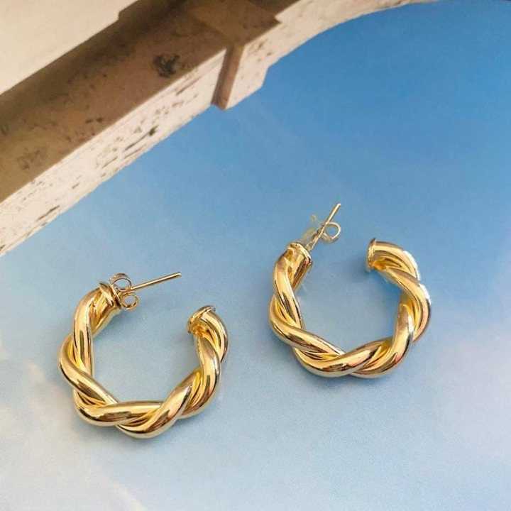 Twisted Sparkling Earrings for Women | Stylish Fashion Jewelry | Available in Silver & Golden | Perfect for Parties, Weddings & Daily Wear
