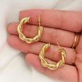 Twisted Sparkling Earrings for Women | Stylish Fashion Jewelry | Available in Silver & Golden | Perfect for Parties, Weddings & Daily Wear
