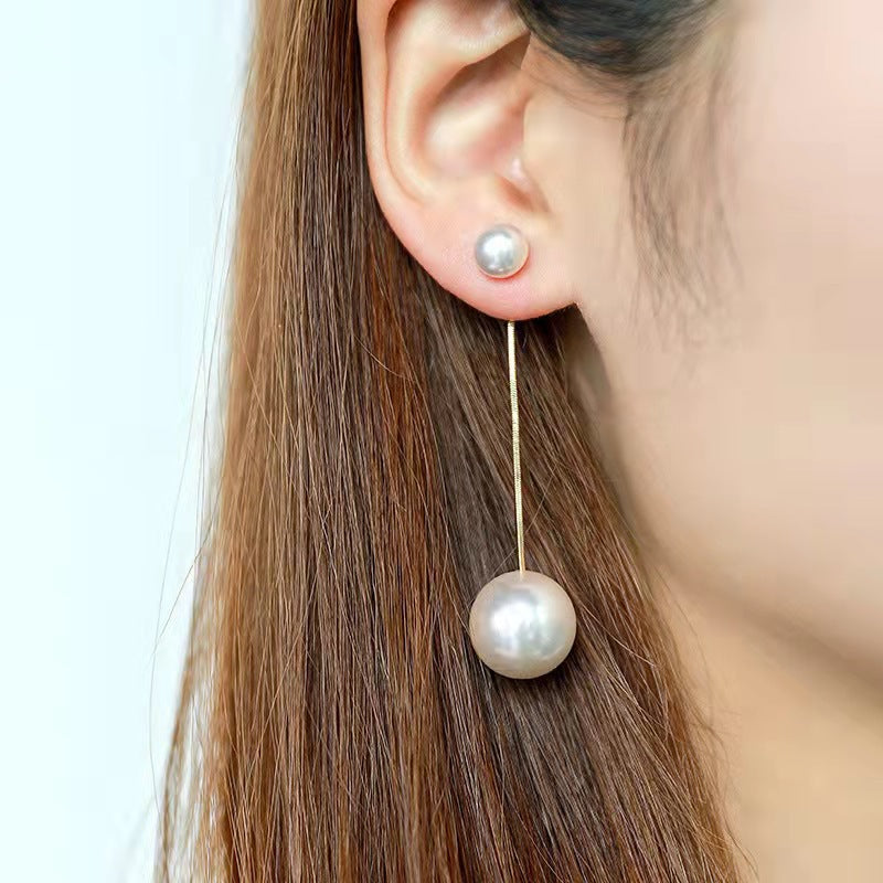 Elegant Pearl Hanging Korean Earrings – Stylish, Lightweight