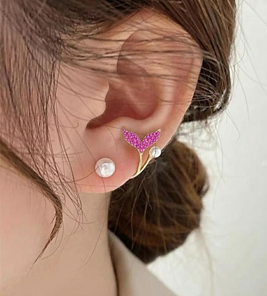 AUJ-939 Korean Fish Tail Earrings – SILVER