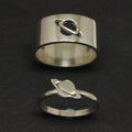 Planet Saturn Promise Couple Rings With Elegant Design And Symbolic Meaning For Special Bond Adjustable Size