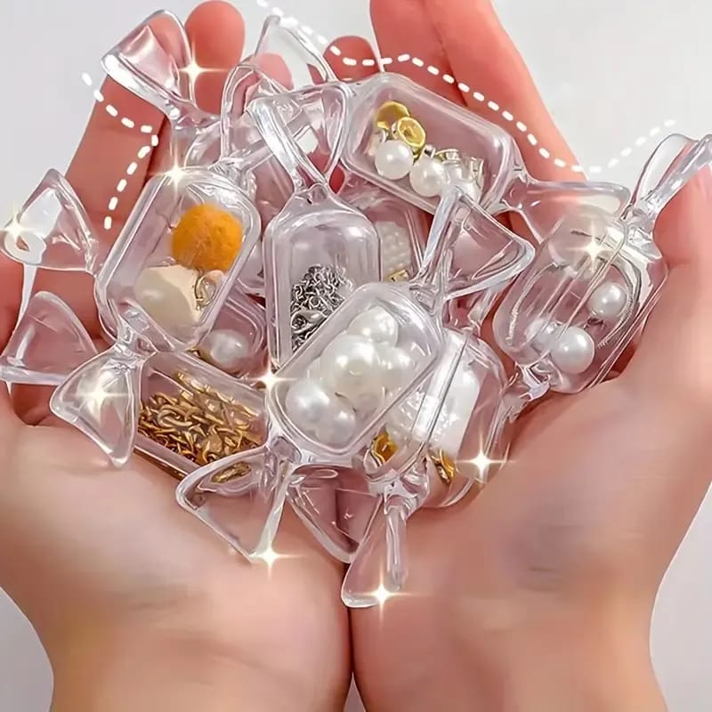 Creative Transparent Mini Candy Shape Jewelry Storage Box