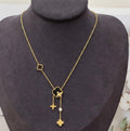 Premium Clover Tassel Drop Necklace – Stainless Steel Y-Shaped Pendant