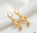 Bead Drop Printed Gold Plated Earrings